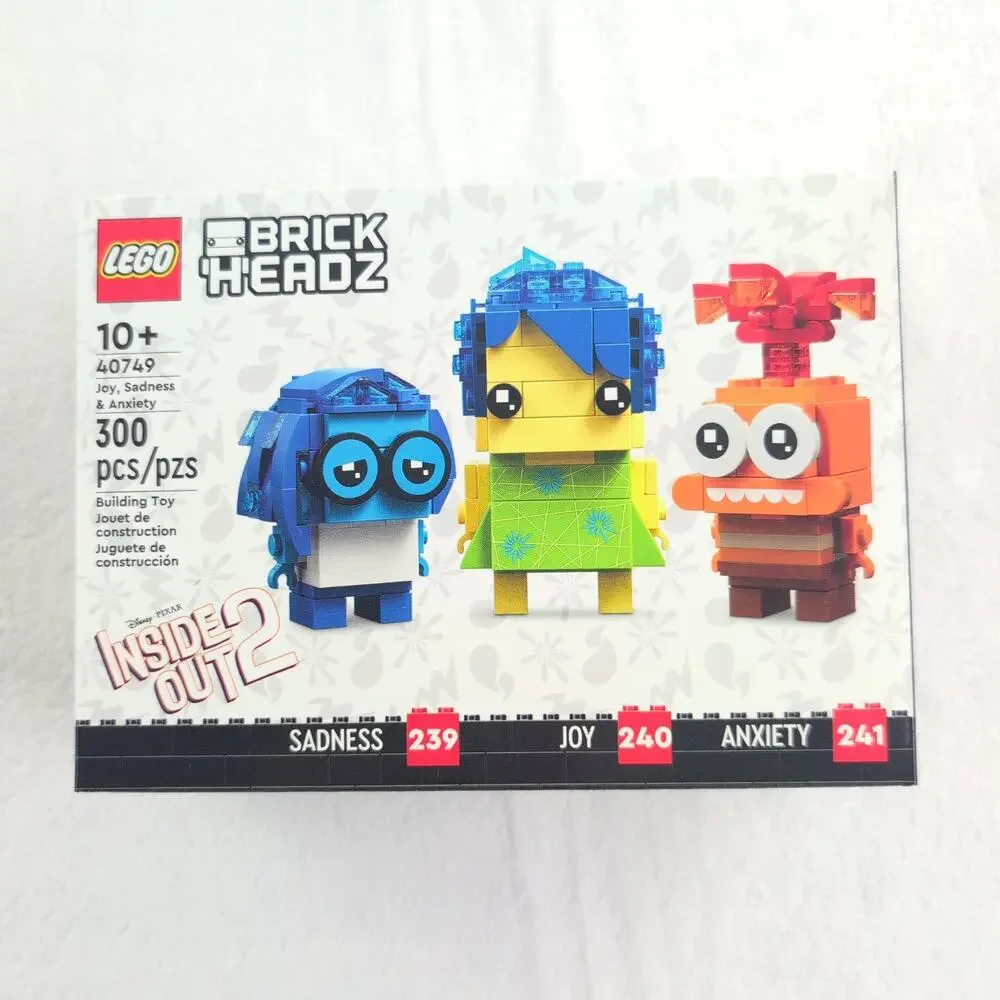 Lego Brick Headz Inside Out 2 Joy Sadness Anxiety 300 Pieces Age 10+